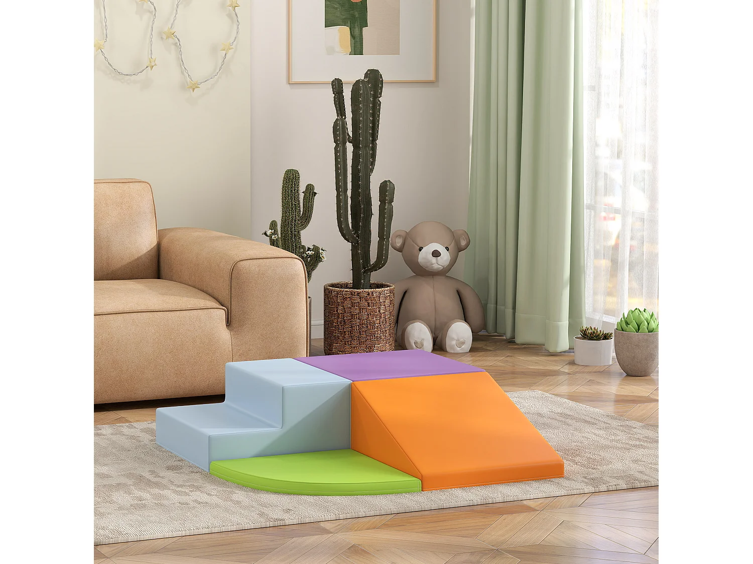 4 blocs de construction en mousse XL - modules de motricité - certifiés normes EN71-1-2-3 - mousse EPE revêtement PU orange