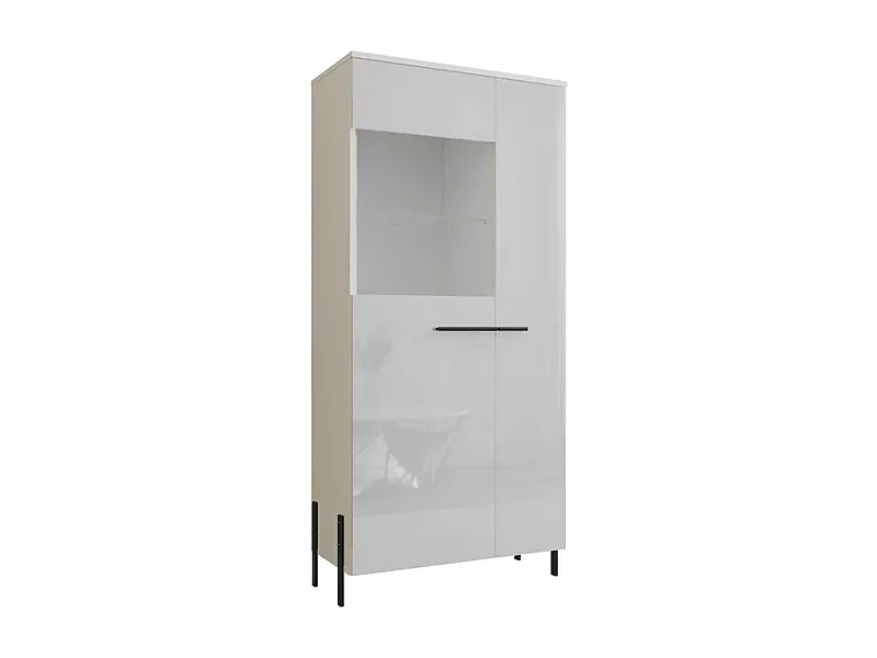 VITRINE Vigo weiß / weiß Hochglanz 70 / 40 / 158cm