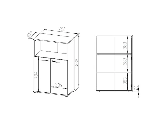 AKTENSCHRANK Optimal Sonoma Eiche hell 79 / 41 / 124cm