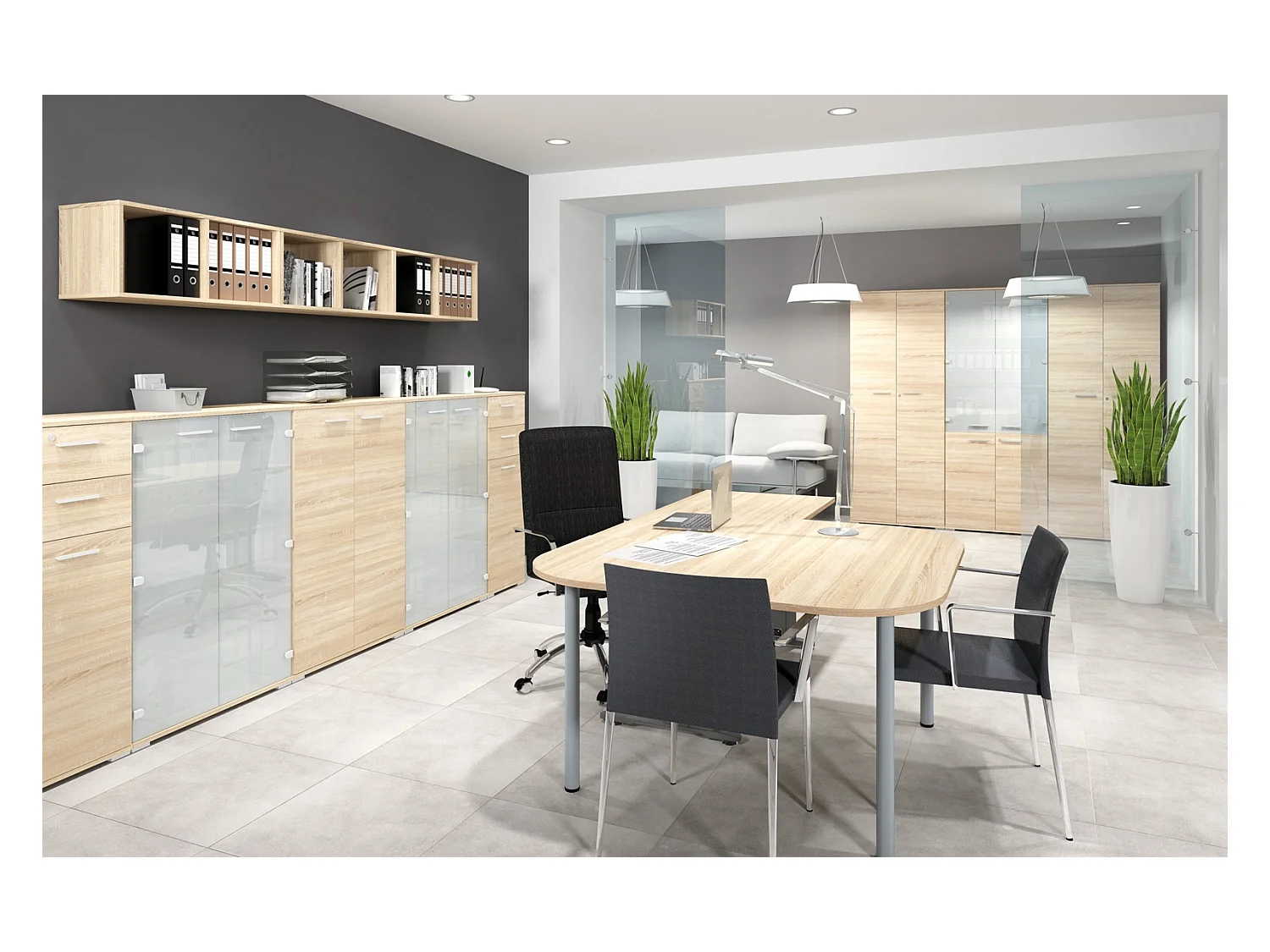 AKTENSCHRANK Optimal Sonoma Eiche hell 79 / 41 / 124cm
