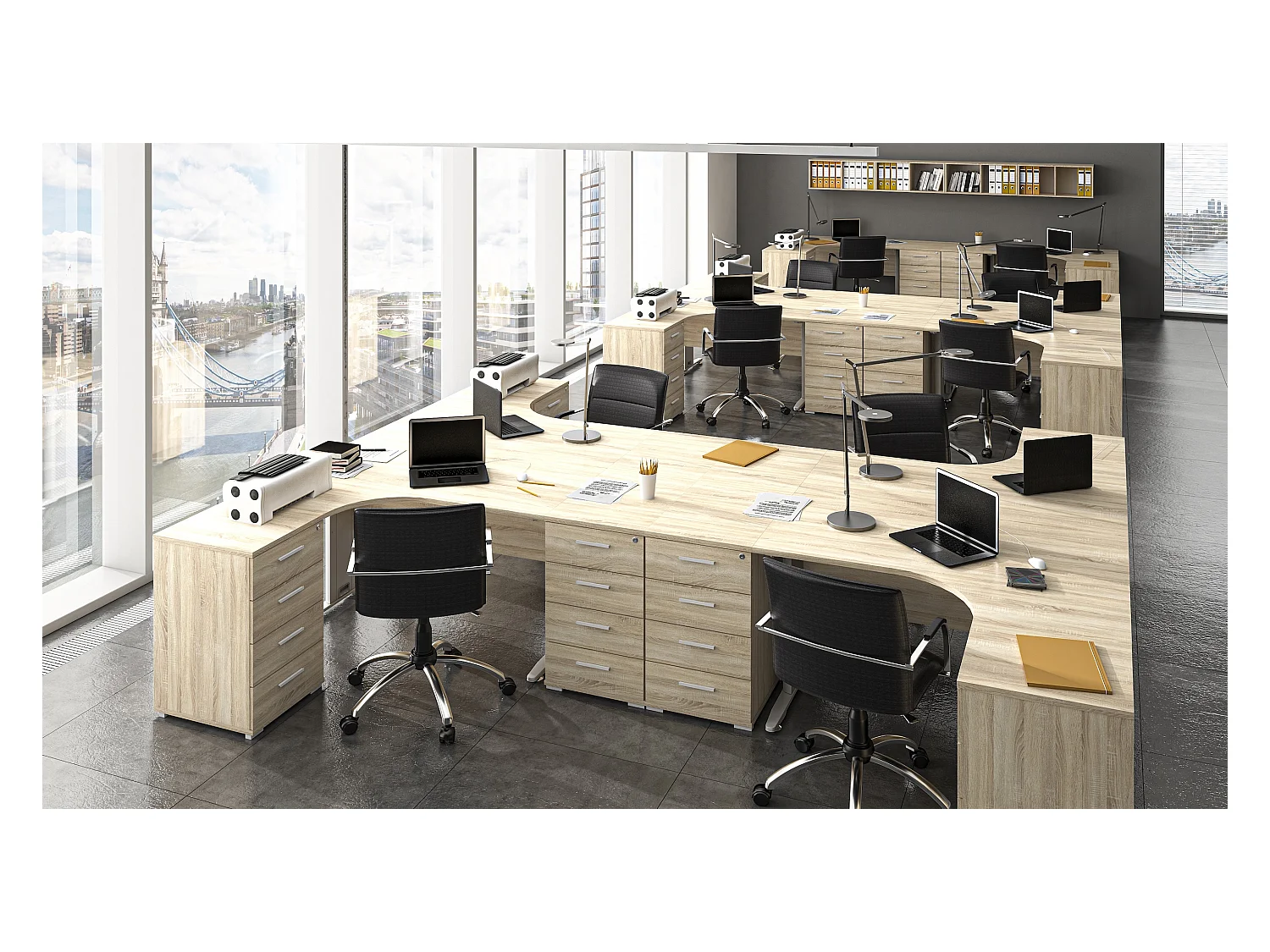 AKTENSCHRANK Optimal Sonoma Eiche hell 79 / 41 / 124cm