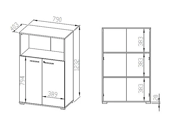 AKTENSCHRANK Optimal Sonoma Eiche hell 79 / 41 / 124cm