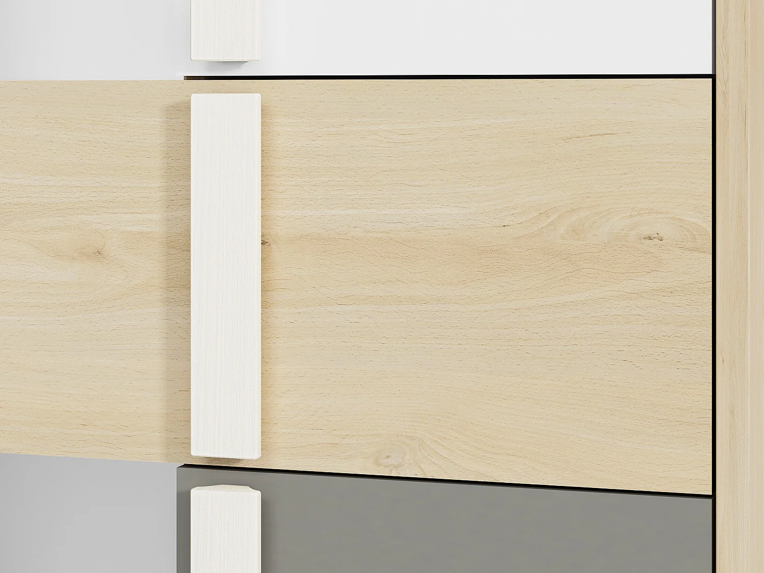 REGALSCHRANK Drop Fjord Buche / weiß / grau 80 / 40 / 199cm