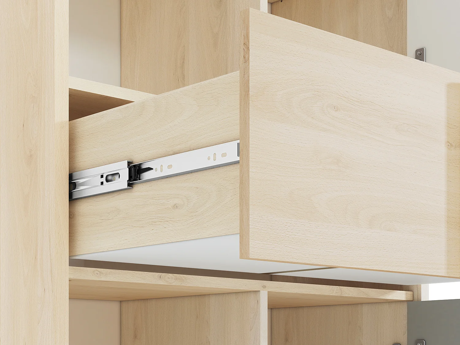 REGALSCHRANK Drop Fjord Buche / weiß / grau 80 / 40 / 199cm