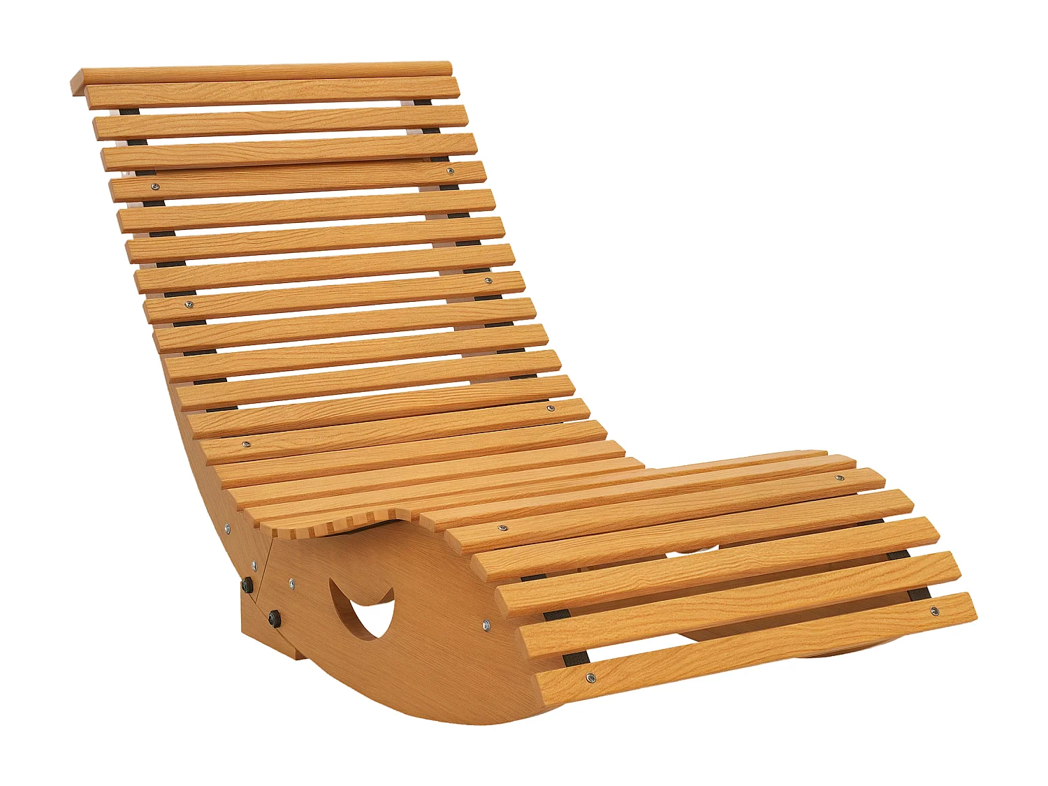 Chaise à bascule rocking chair de jardin lattes bois de sapin pré-huilé