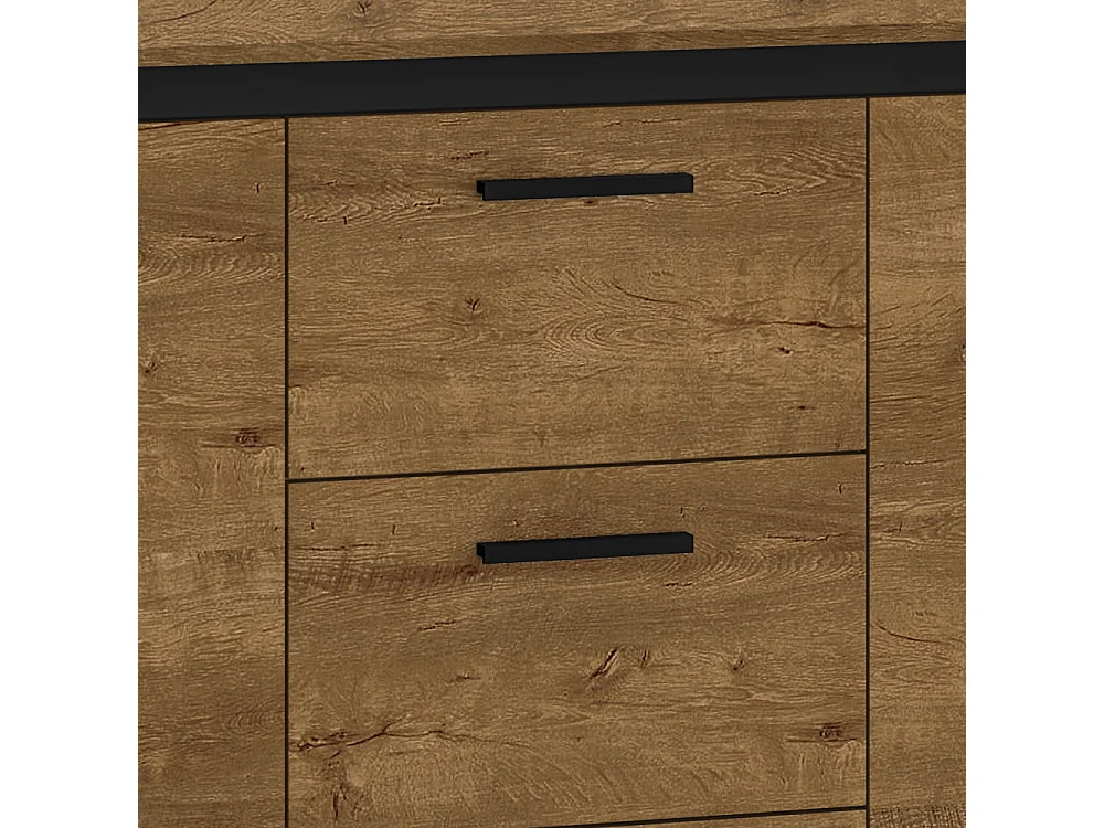 SIDEBOARD Baltica Lefkas Eiche / schwarz 138 / 43 / 94cm