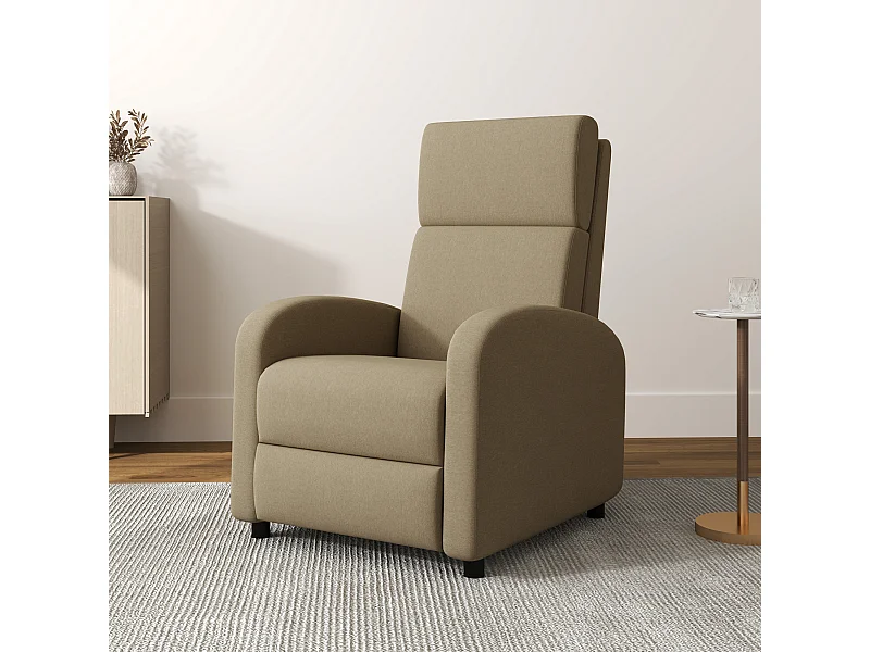 Fauteuil de relaxation inclinable réglable repose-pied tissu beige