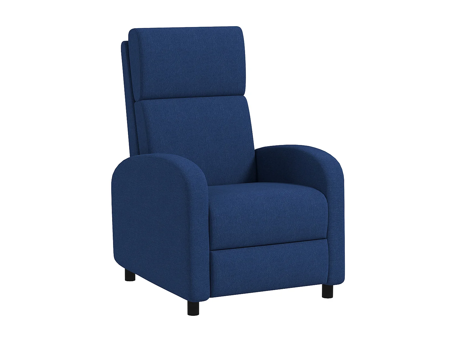 Fauteuil de relaxation inclinable réglable repose-pied tissu bleu