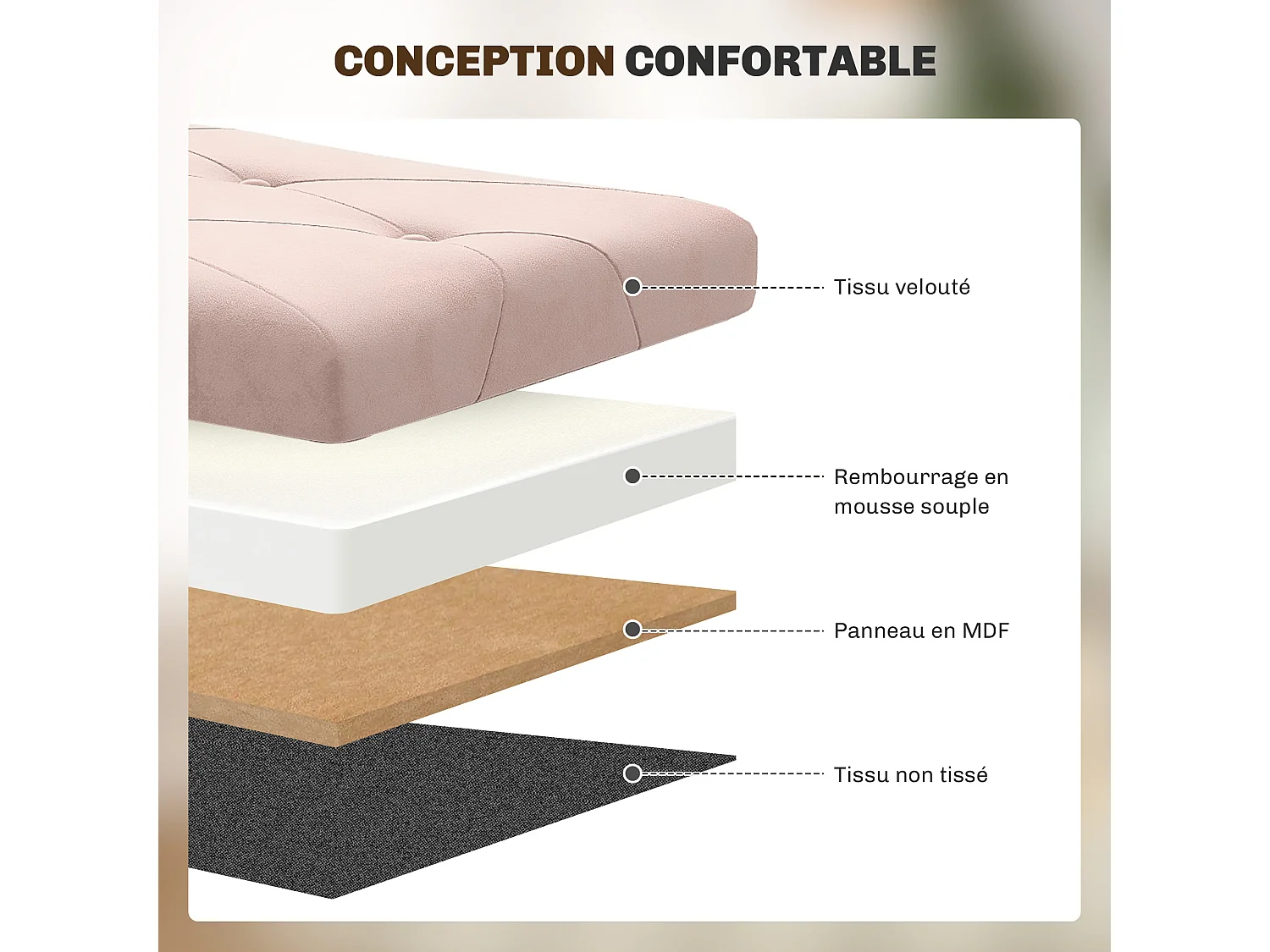 Banc coffre style Chesterfield effet capitonné dim. 76L x 38l x 38H cm piètement bois velours vieux rose