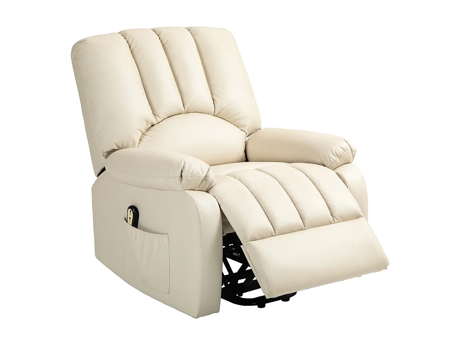 Fauteuil de relaxation électrique - fauteuil releveur inclinable - repose-pied ajustable - microfibre polyester beige clair