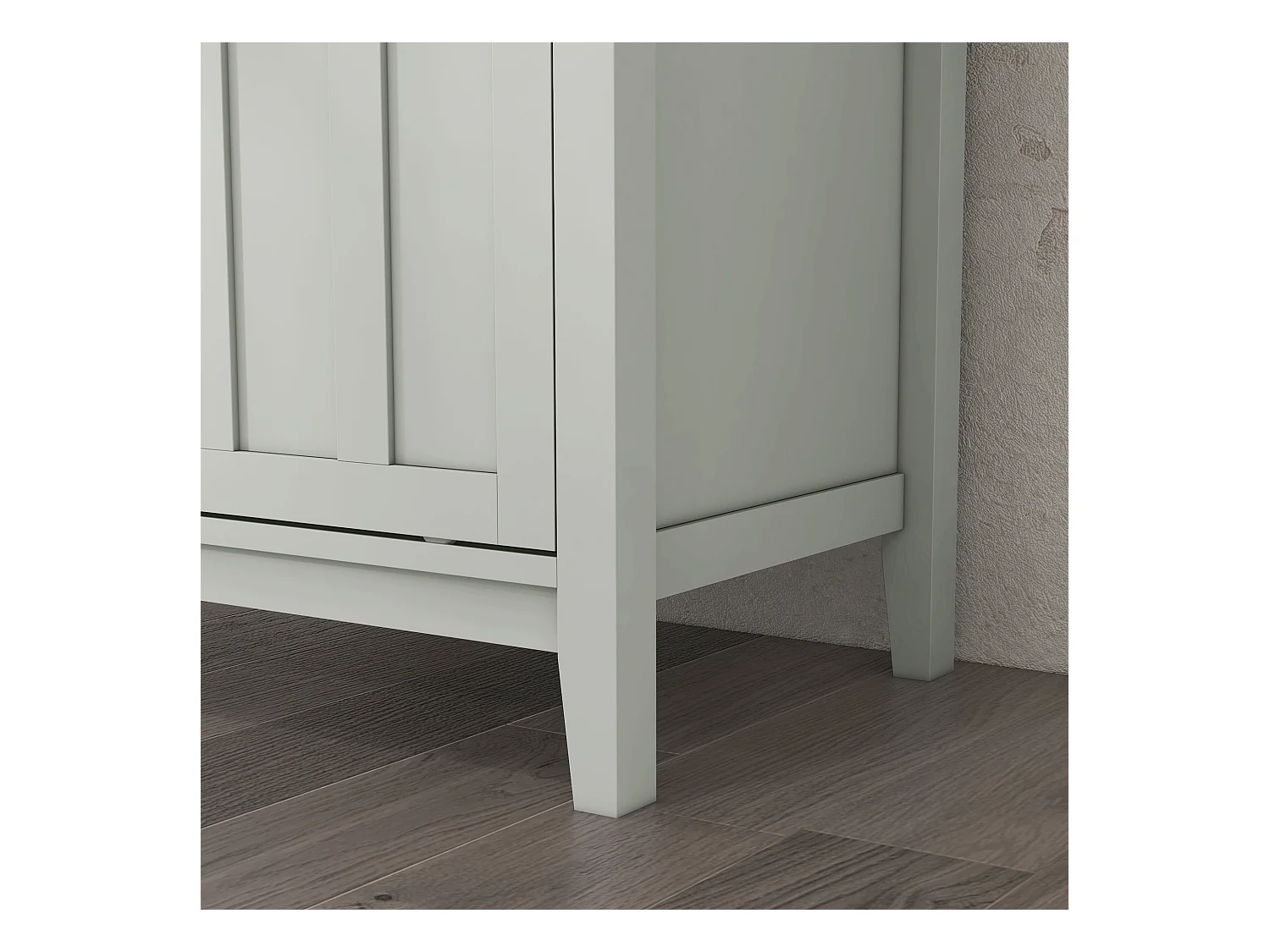 Buffet porte coulissante 2 étagères casier à bouteilles niche MDF gris clair