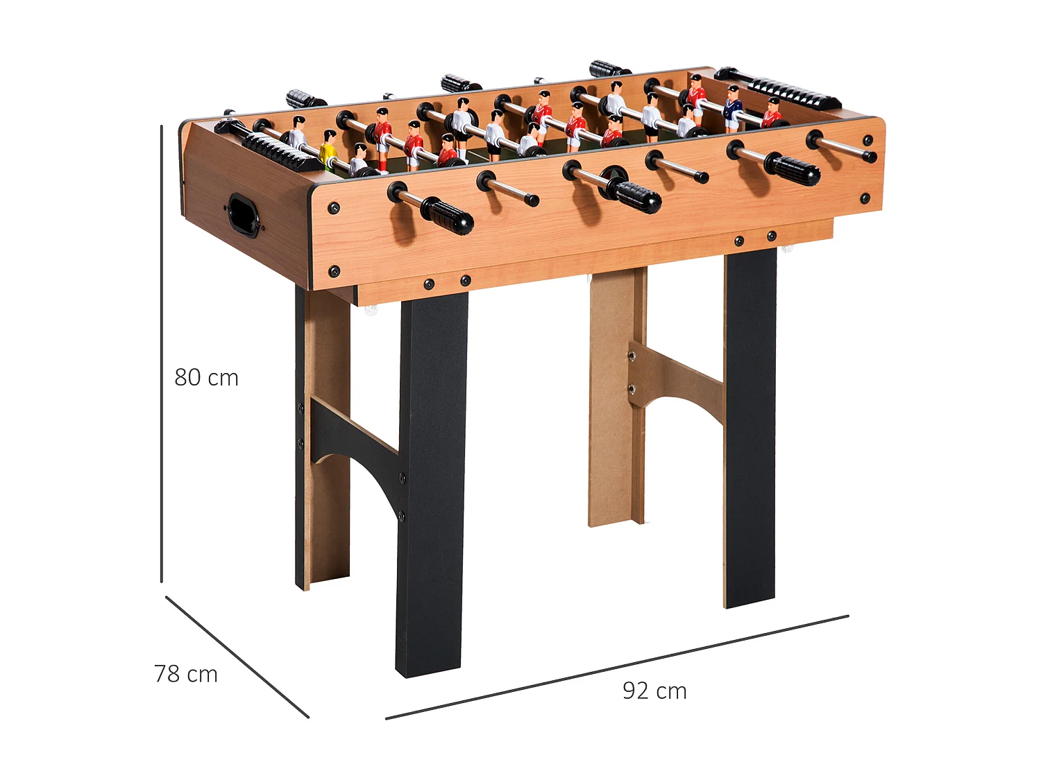 Table multi jeux 4 en 1 babyfoot billard air hockey ping-pong avec accessoires MDF aspect bois