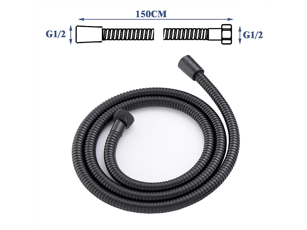 Colonna doccia idromassaggio con rubinetto termostatico, soffione doccia quadrato 25x25cm in acciaio inox, nero opaco