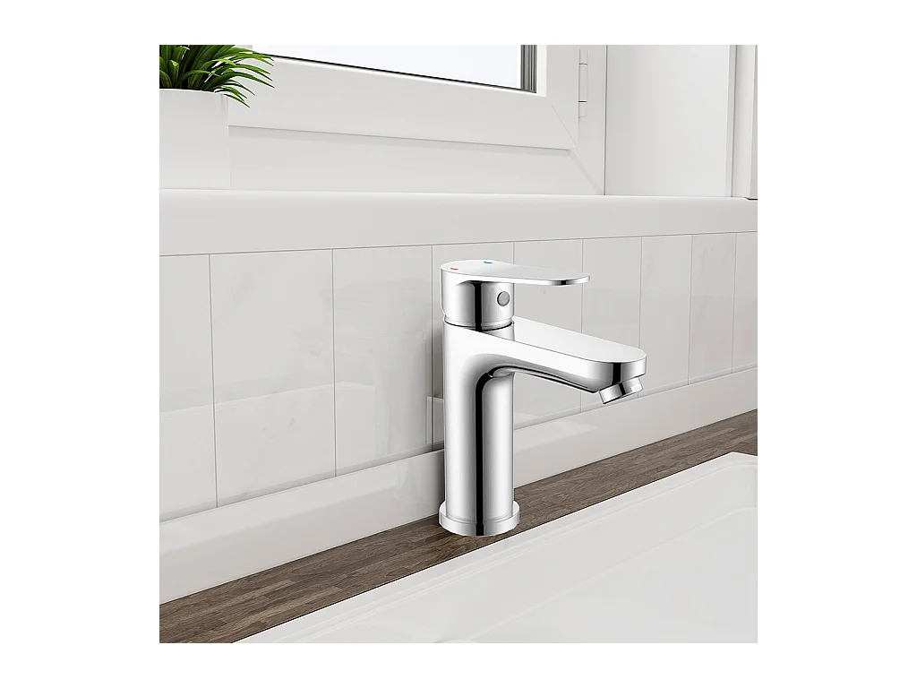 Miscelatore monocomando da bagno per lavabo e bidet cromato lucido