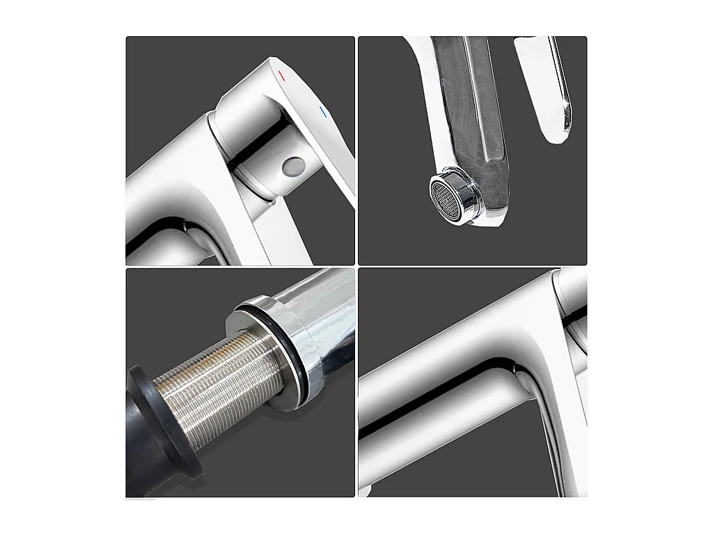 Miscelatore monocomando da bagno per lavabo e bidet cromato lucido