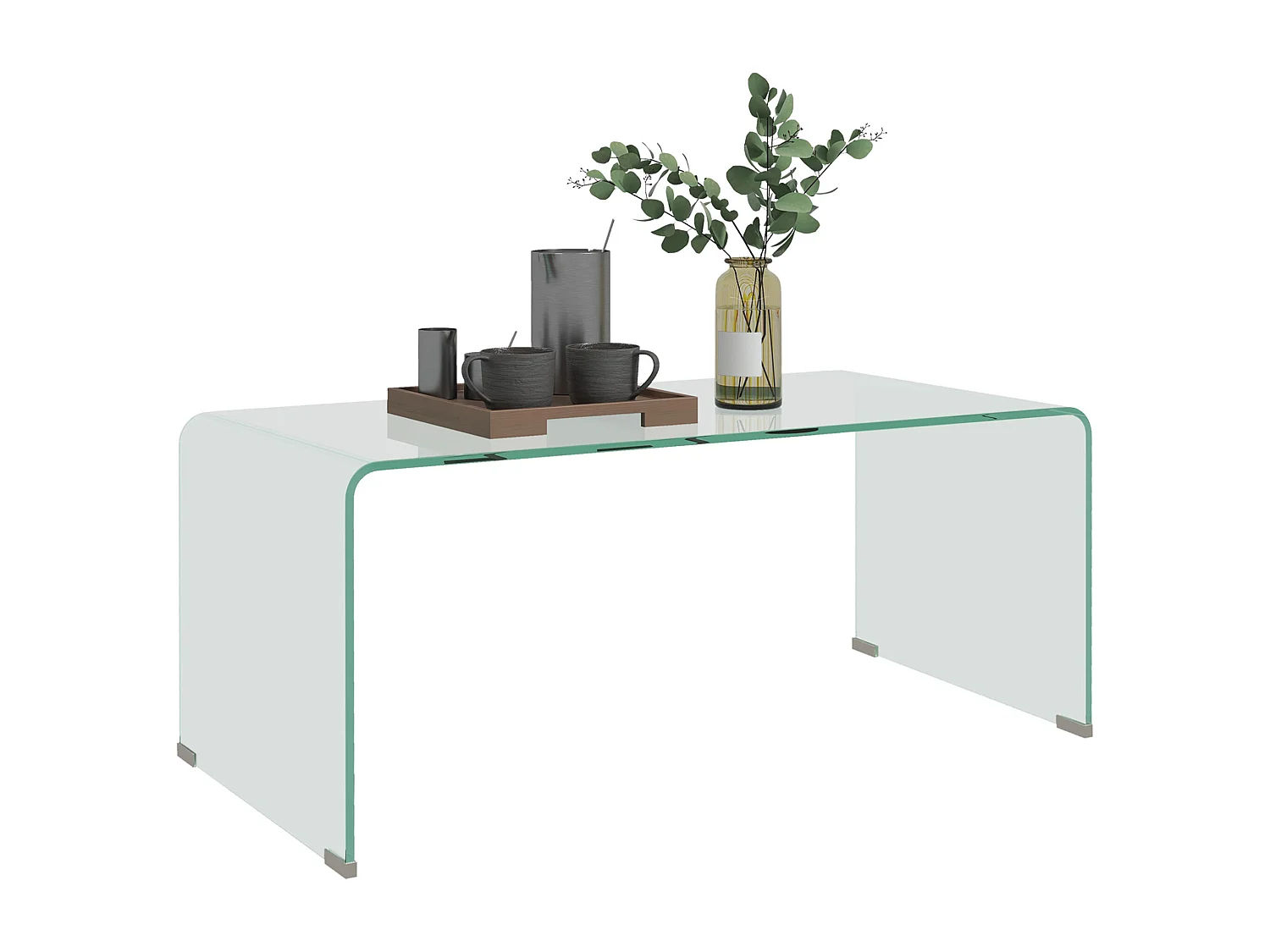 Table basse design contemporain dim. 80L x 45l x 35H cm verre trempé 10 mm