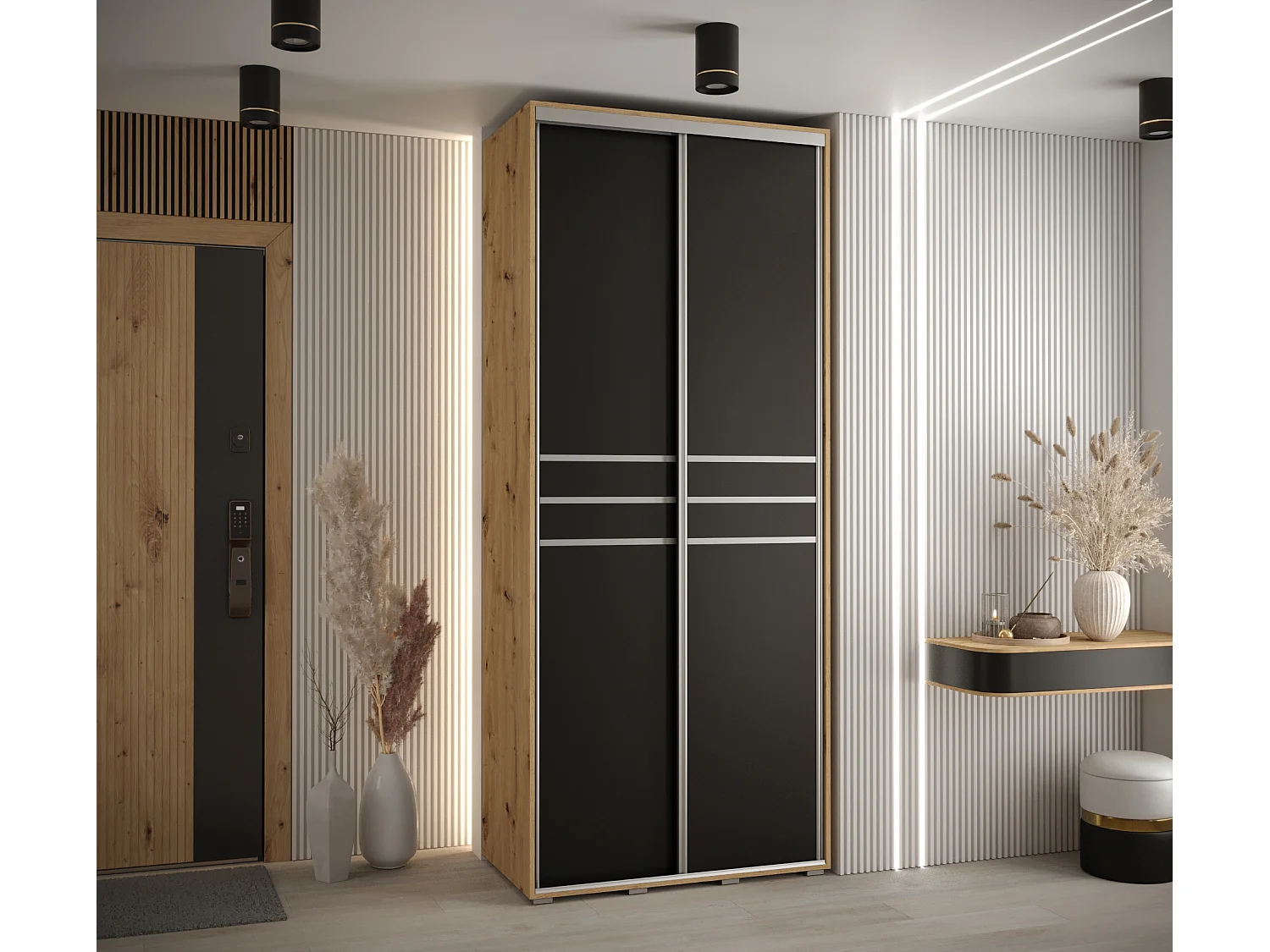 ARMOIRE DAVOS 10 À PORTES COULISSANTES 235,2/100/45 2 portes