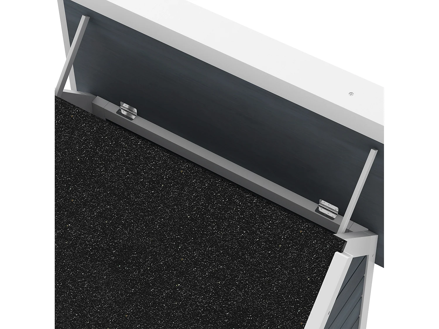 Niche maison pour chat - porte à lamelles, fenêtre plexiglas, toit bitumé ouvrant, 3 portes - bois gris