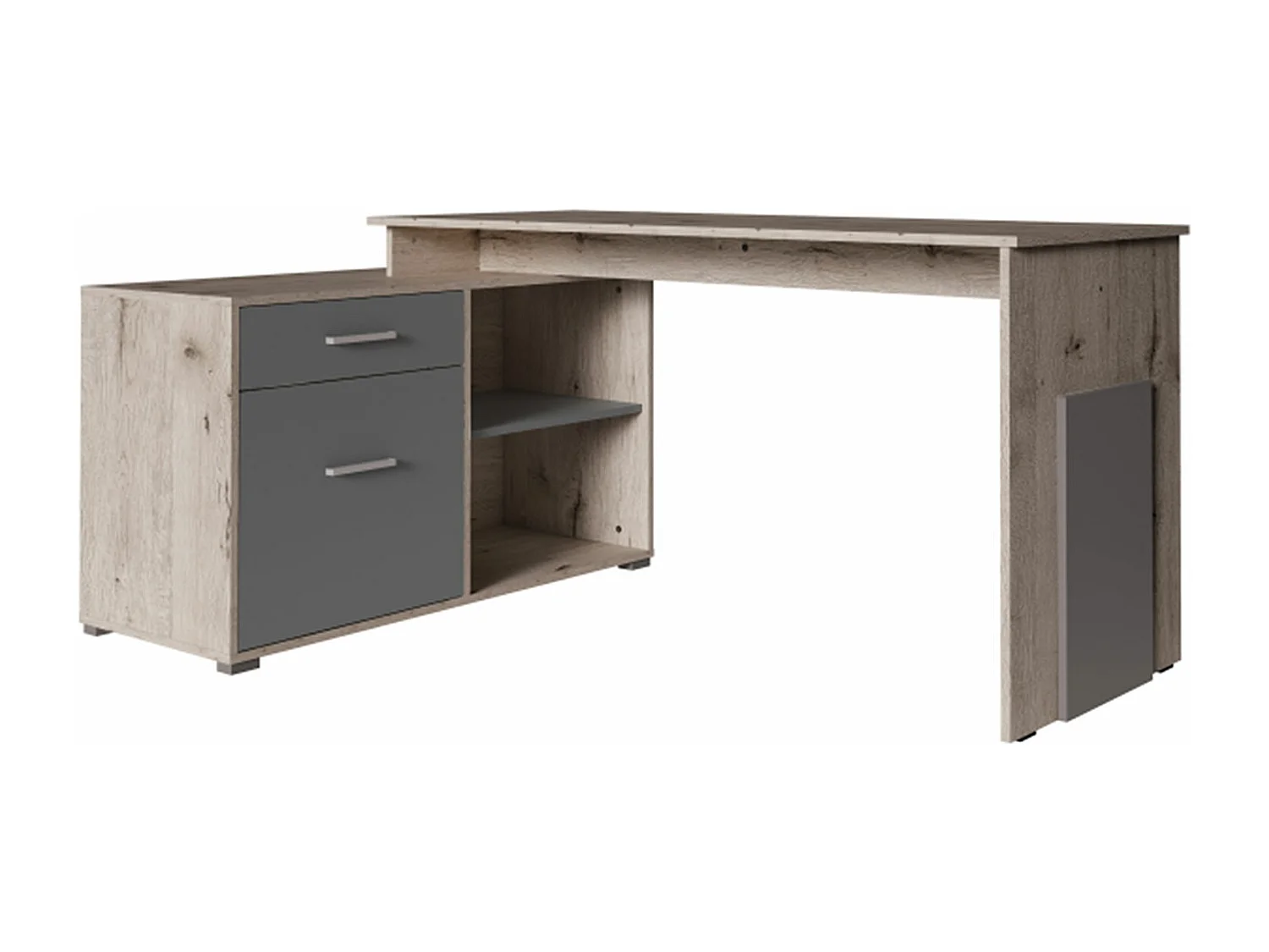ECKSCHREIBTISCH Como Wellington Eiche / graphit 168 cm / 110 cm / 76 cm