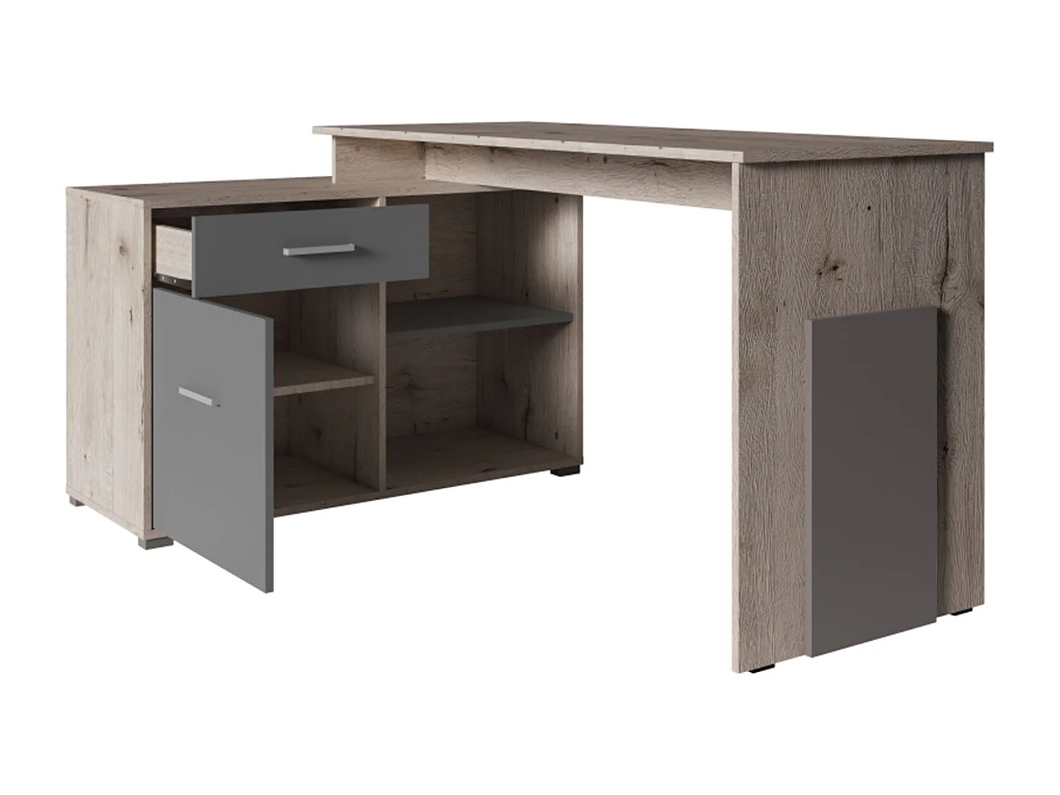 ECKSCHREIBTISCH Como Wellington Eiche / graphit 168 cm / 110 cm / 76 cm