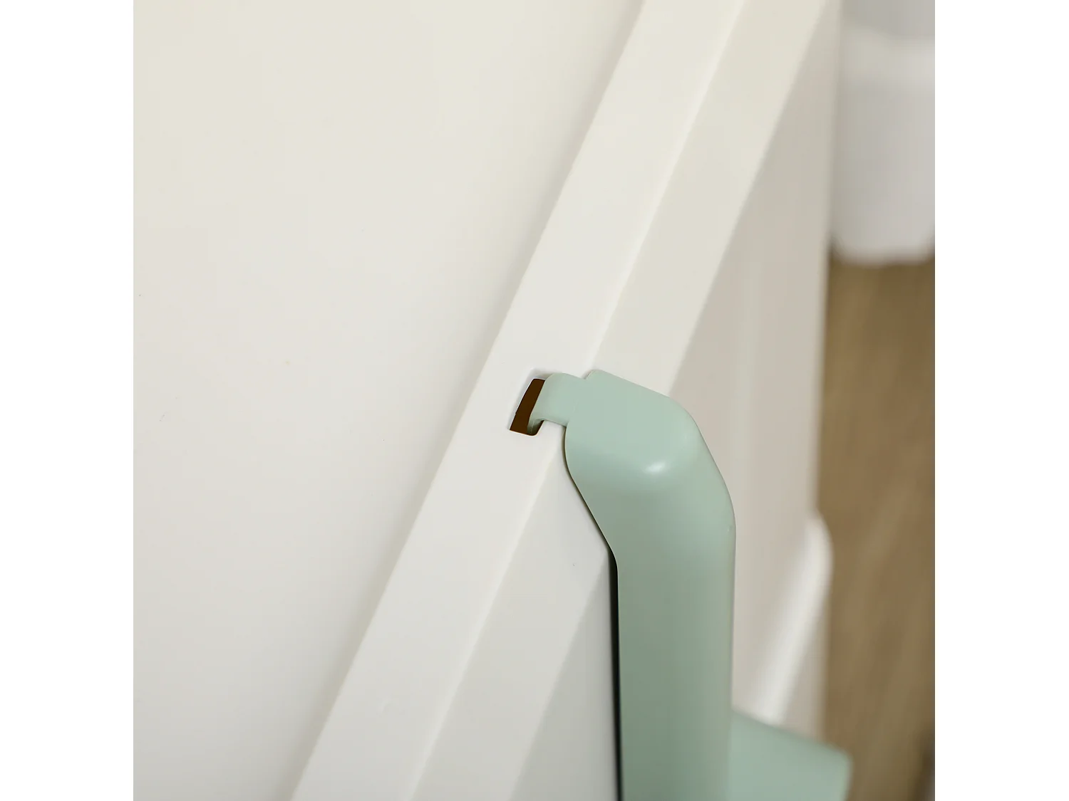 Maison de toilette chat design maisonnette - pelle, 2 désodorisants, plateau coulissant intégrés - blanc vert