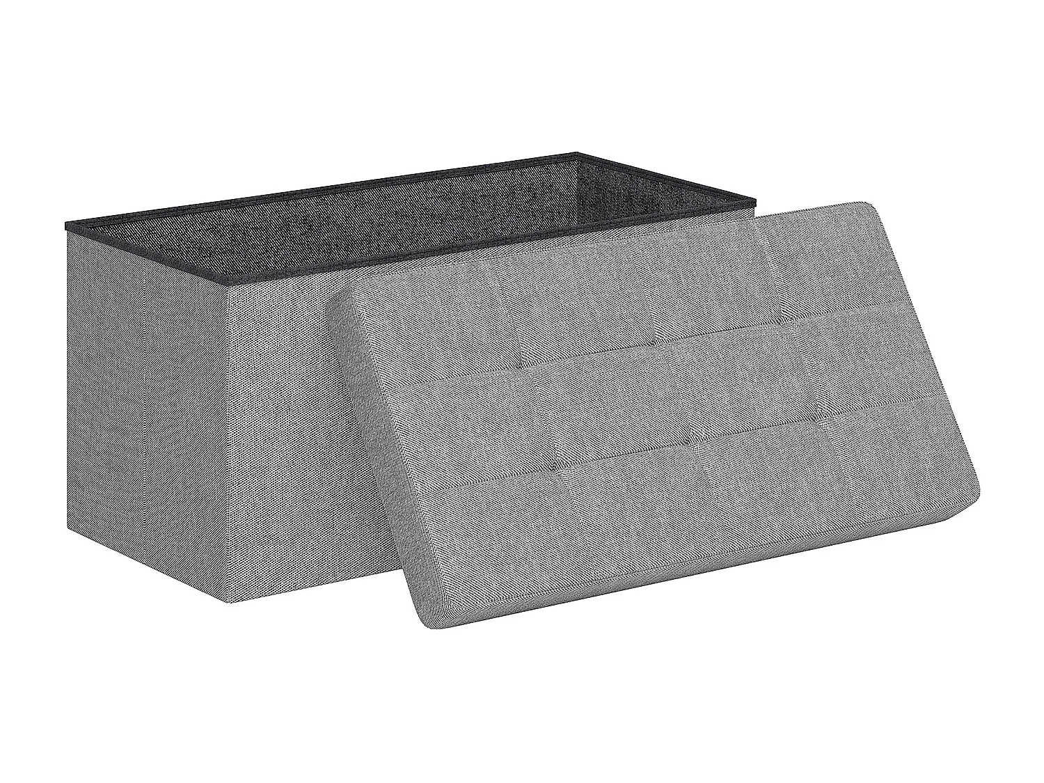 Banc coffre style Chesterfield effet capitonné dim.76L x 38l x 38H cm tissu gris chiné