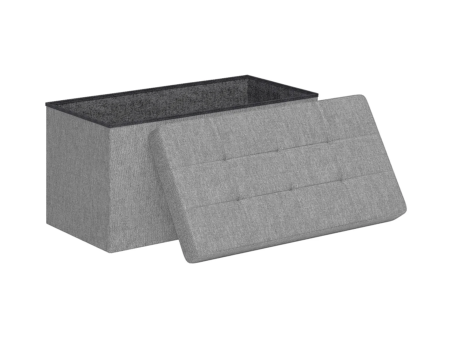 Banc coffre style Chesterfield effet capitonné dim.76L x 38l x 38H cm tissu gris chiné