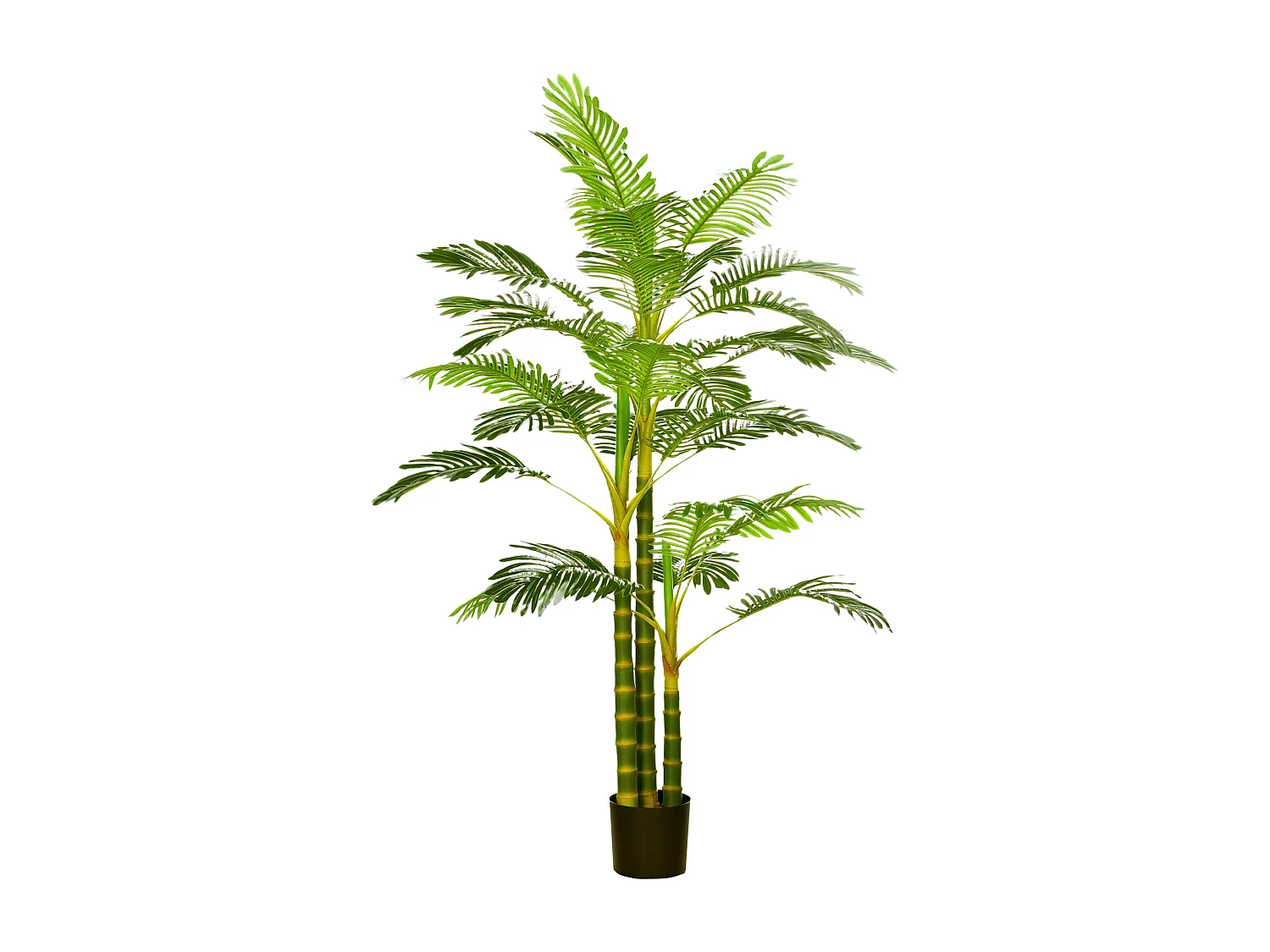 Palmier areca artificiel hauteur 190 cm plante artificielle tropicale avec 30 grandes feuilles grand réalisme en plastique pot inclus vert