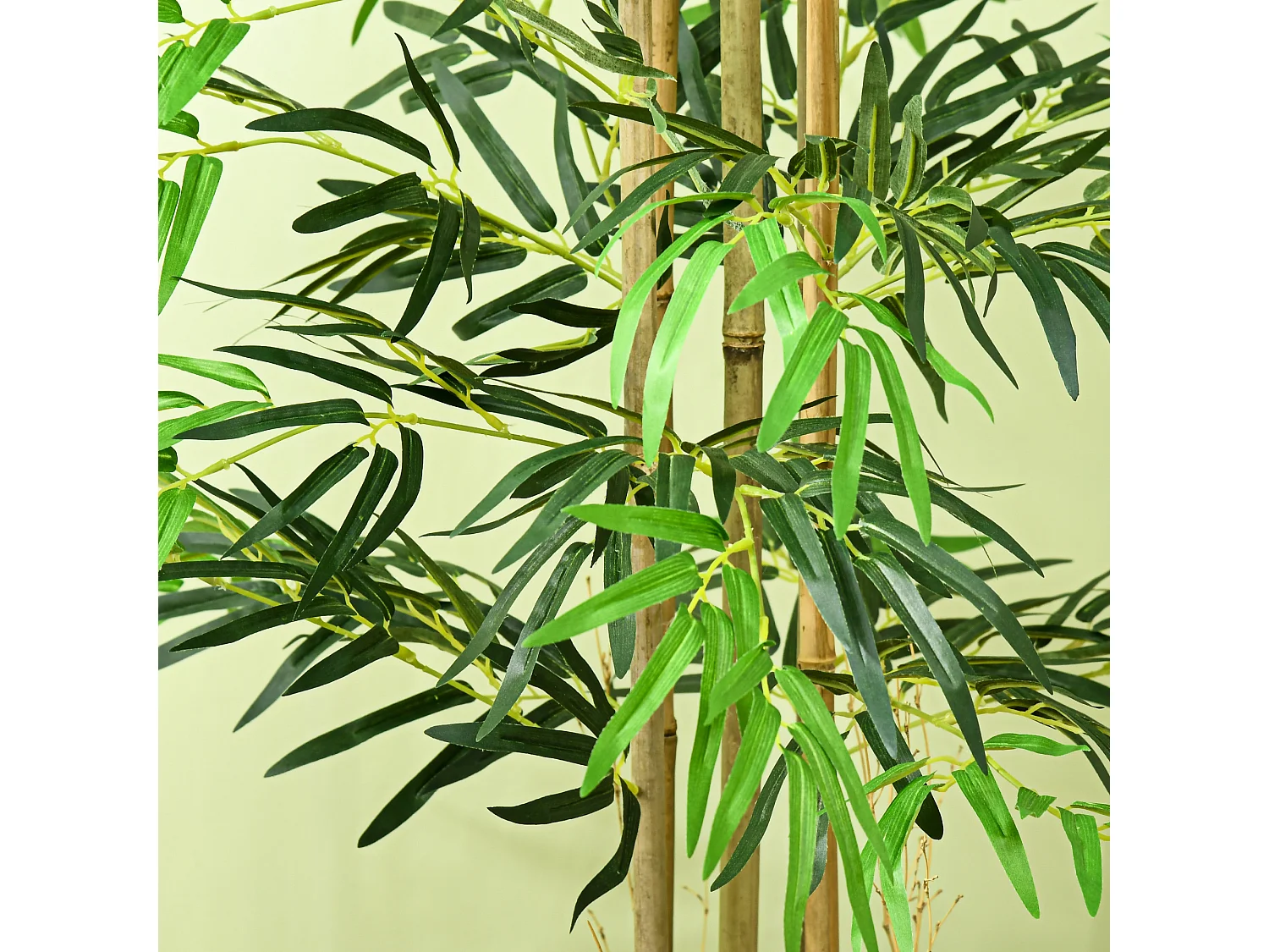 Bambou artificiel 4 pieds H. 1,15 m 730 feuilles denses réalistes pot inclus noir vert