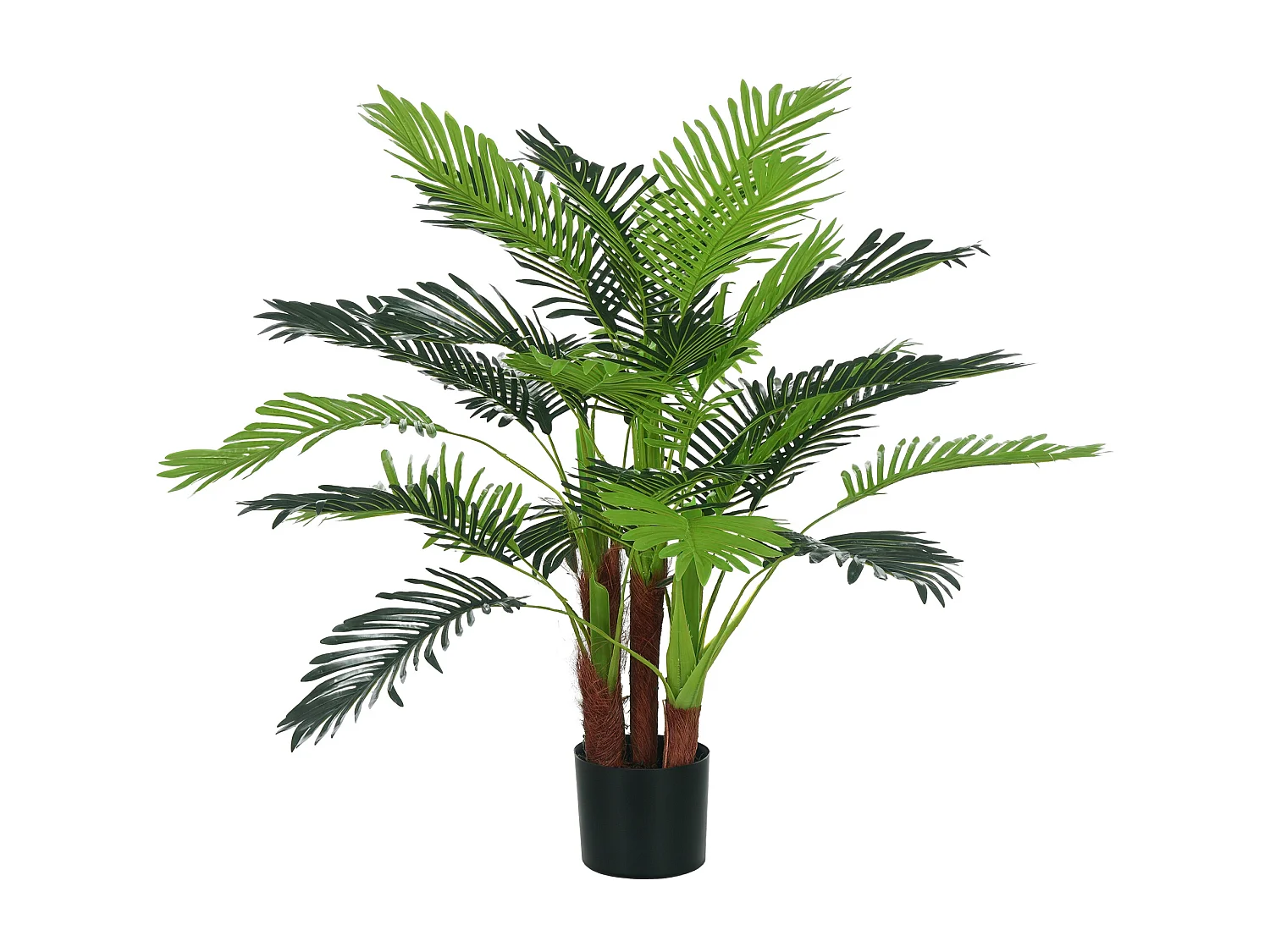 Palmier artificiel H.1 m arbre artificiel tronc branches lichen feuilles grand réalisme pot inclus