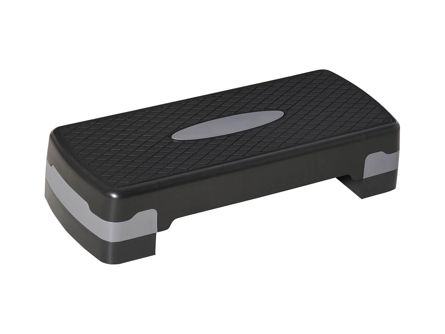 Stepper Fitness Aerobic hauteur reglable surface antiderapante dim. 68L x 29l x 10-15H cm plastique gris noir