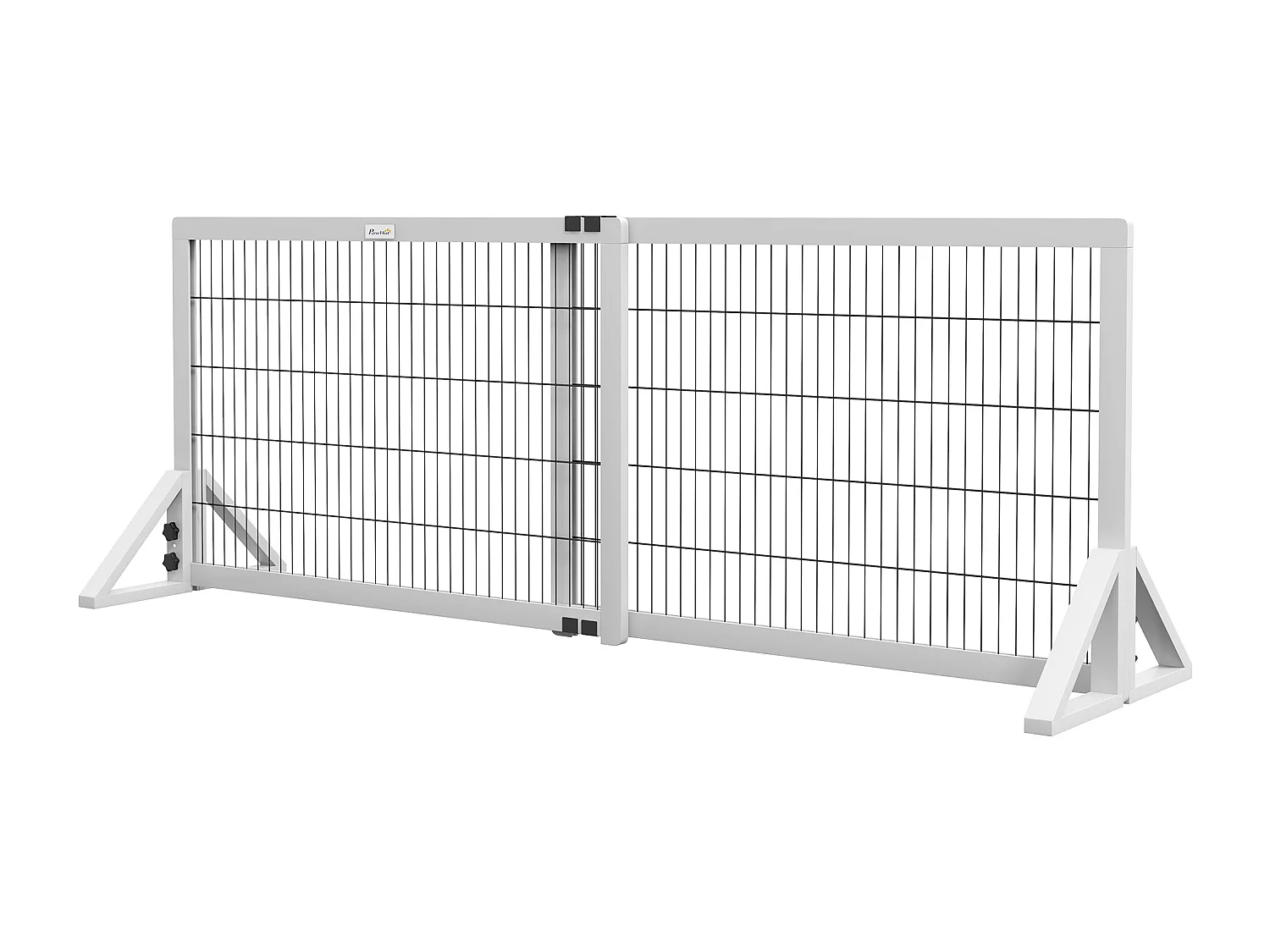 Barrière de sécurité pour chien barrière de protection à 2 panneaux largeur réglable 101-181 cm en bois acier blanc