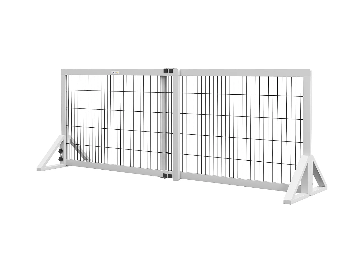 Barrière de sécurité pour chien barrière de protection à 2 panneaux largeur réglable 101-181 cm en bois acier blanc