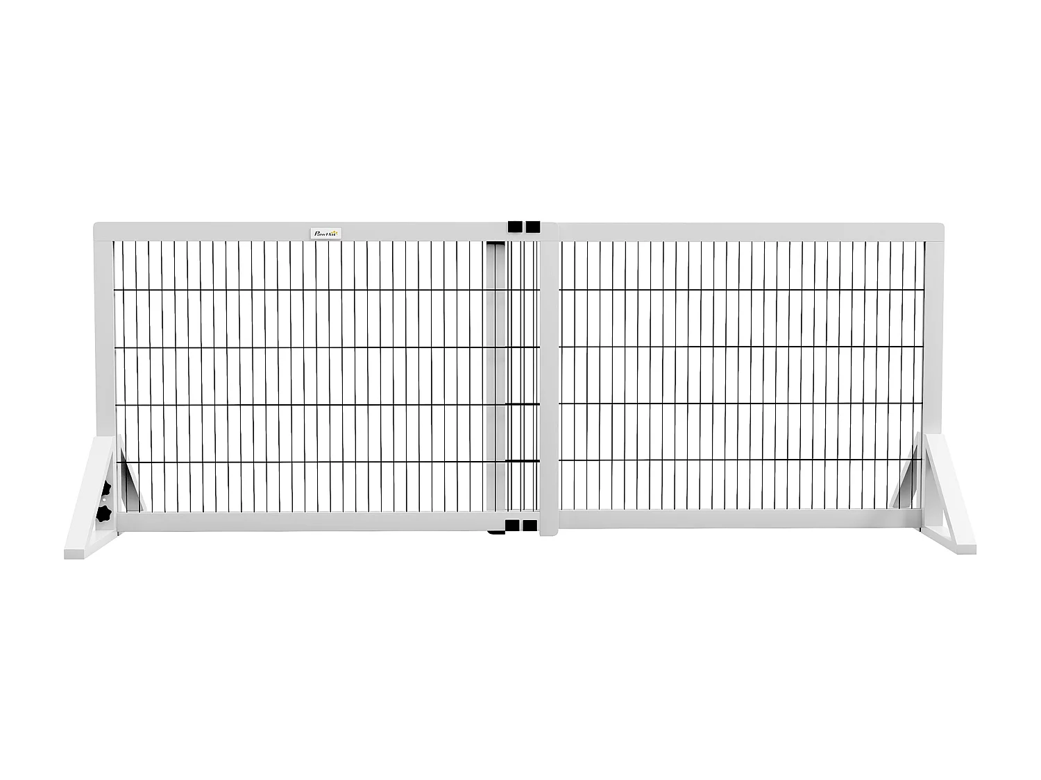 Barrière de sécurité pour chien barrière de protection à 2 panneaux largeur réglable 101-181 cm en bois acier blanc