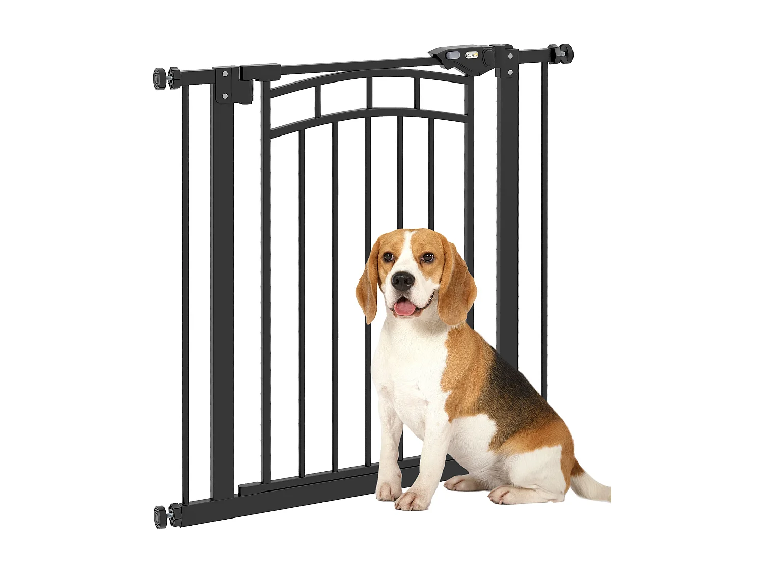 Barrière de sécurité pour chien - barrière à pression extensible - double système de verrouillage - acier noir