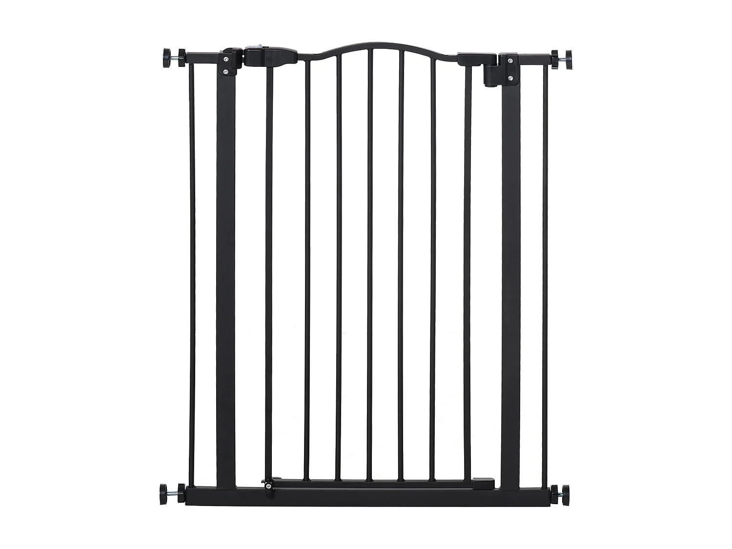 Barrière de sécurité pour chien extensible 74-80 cm -H. 94 cm - sans perçage, double verrouillage - métal noir