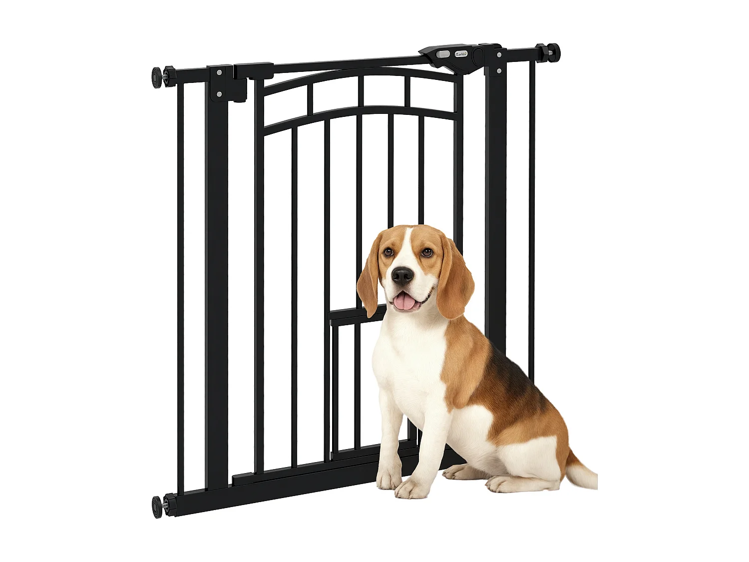 Barrière de sécurité pour chien - barrière à pression ajustable - double système de verrouillage - acier noir