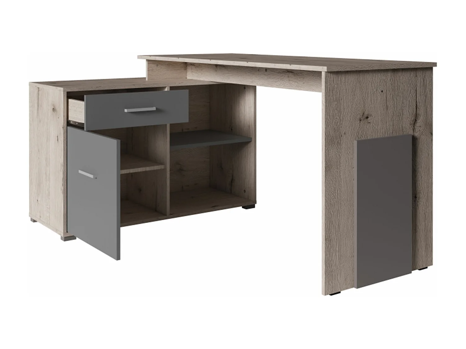 ECKSCHREIBTISCH Como Sonoma Eiche / weiß 168 cm / 110 cm / 76 cm