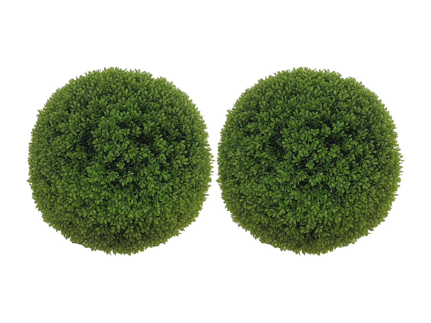 Lot de 2 buis artificiels topiaires artificielles en forme de boule Ø 40 cm PE vert
