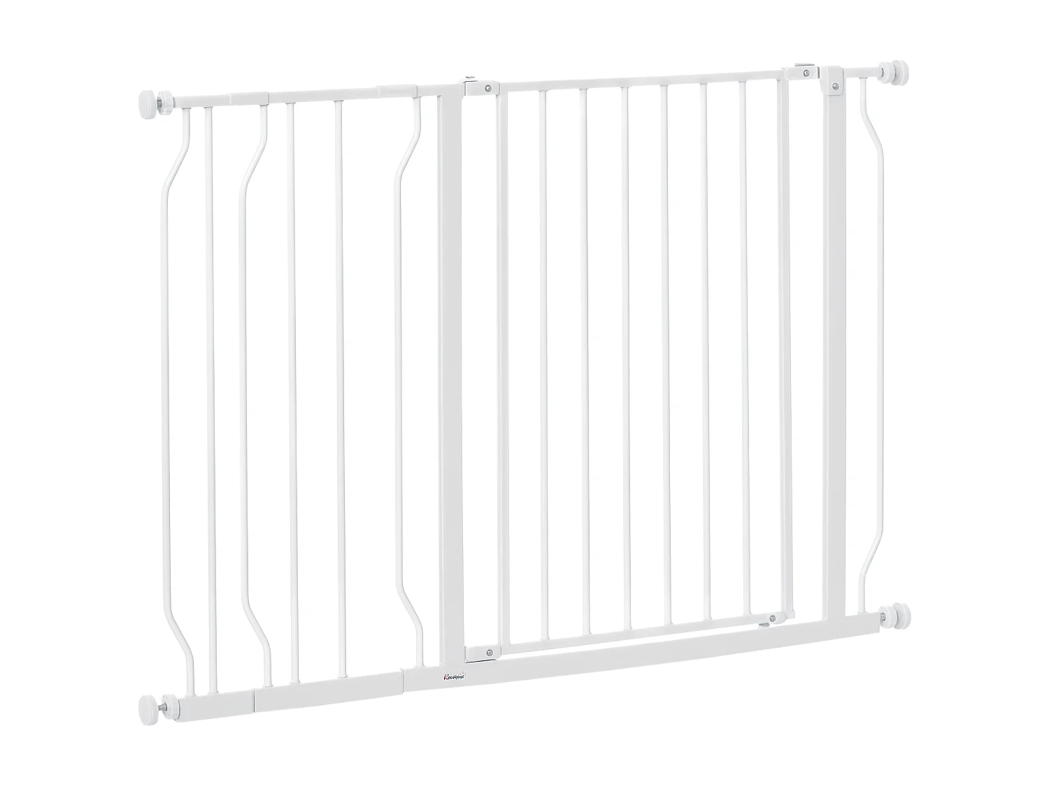 Barrière de sécurité barrière pour animal domestique longueur réglable barrière escaliers couloirs portes sans perçage en acier et ABS dim. 75-115L x 76H cm blanc