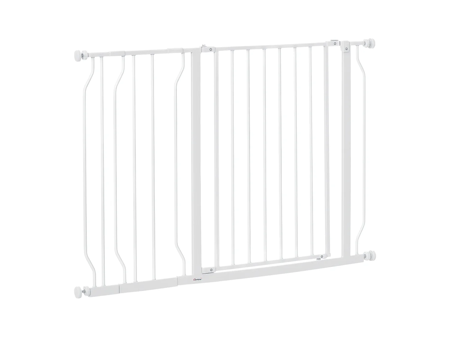 Barrière de sécurité barrière pour animal domestique longueur réglable barrière escaliers couloirs portes sans perçage en acier et ABS dim. 75-115L x 76H cm blanc