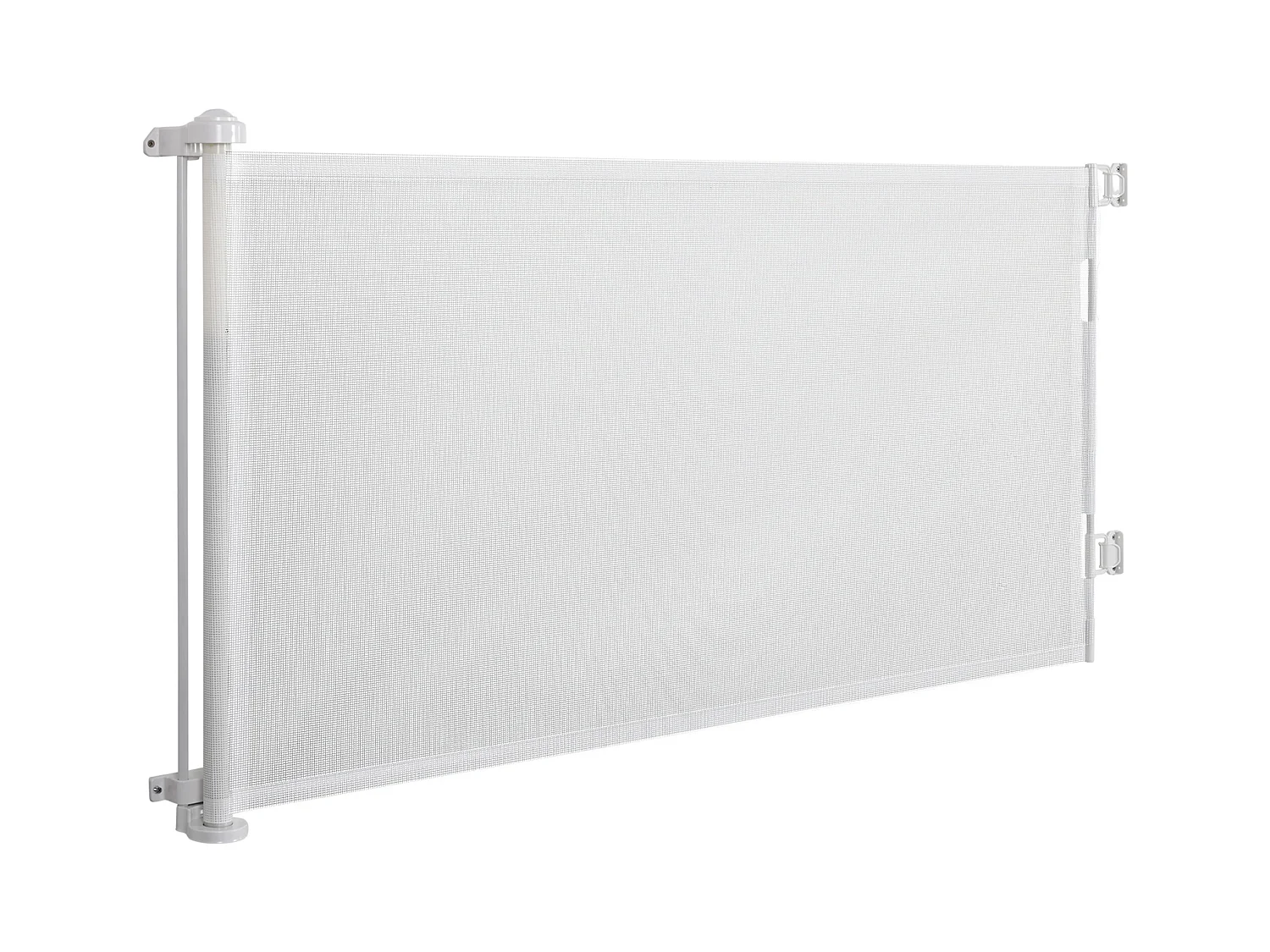 Barrière de sécurité barrière animaux rétractable automatique 1,65L x 0,85H m teslin alu. PVC blanc