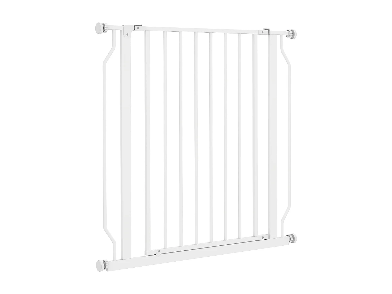 Barrière de sécurité barrière pour animal domestique longueur réglable barrière escaliers couloirs portes sans perçage en acier et ABS dim. 75-85L x 76H cm blanc