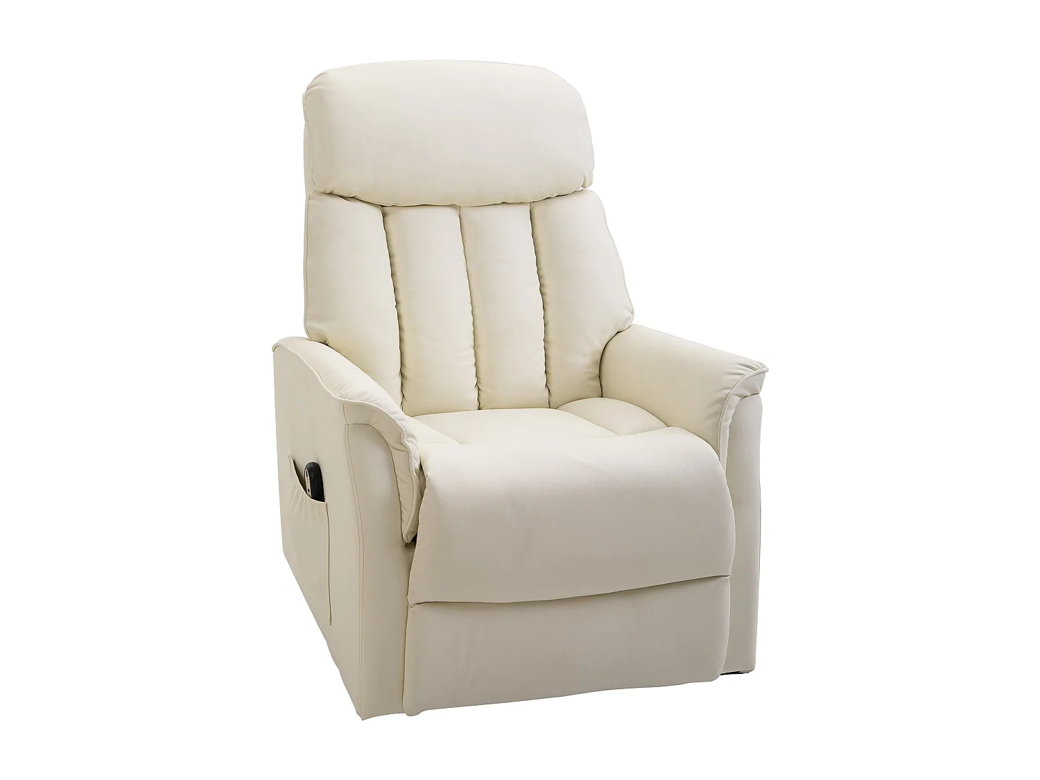 Fauteuil de relaxation électrique fauteuil releveur inclinable avec repose-pied ajustable revêtement synthétique tissu crème