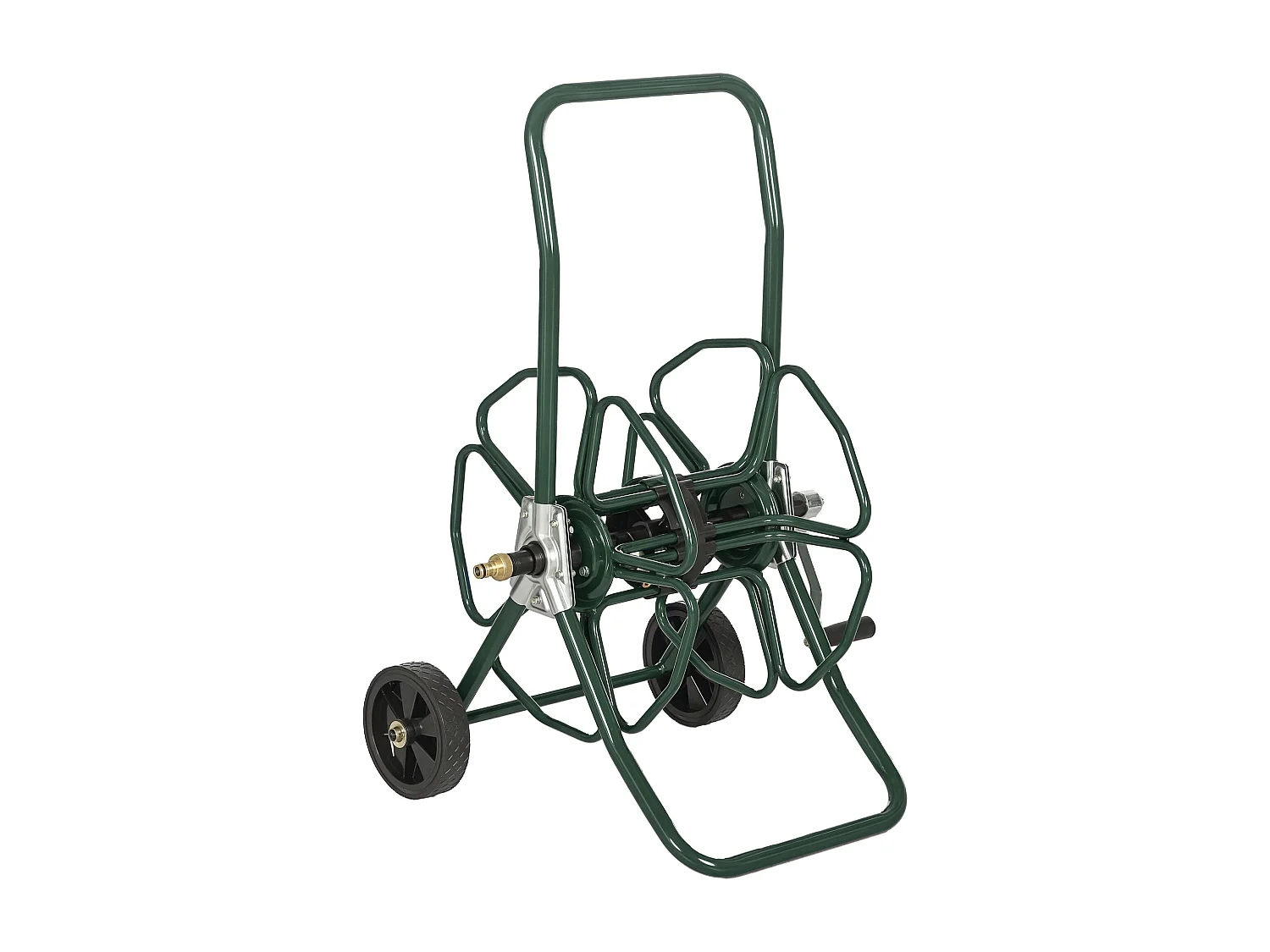 Dévidoir sur 2 roues 30 m - dévidoir métal - dévidoir chariot - enrouleur tuyau d'arrosage - métal vert