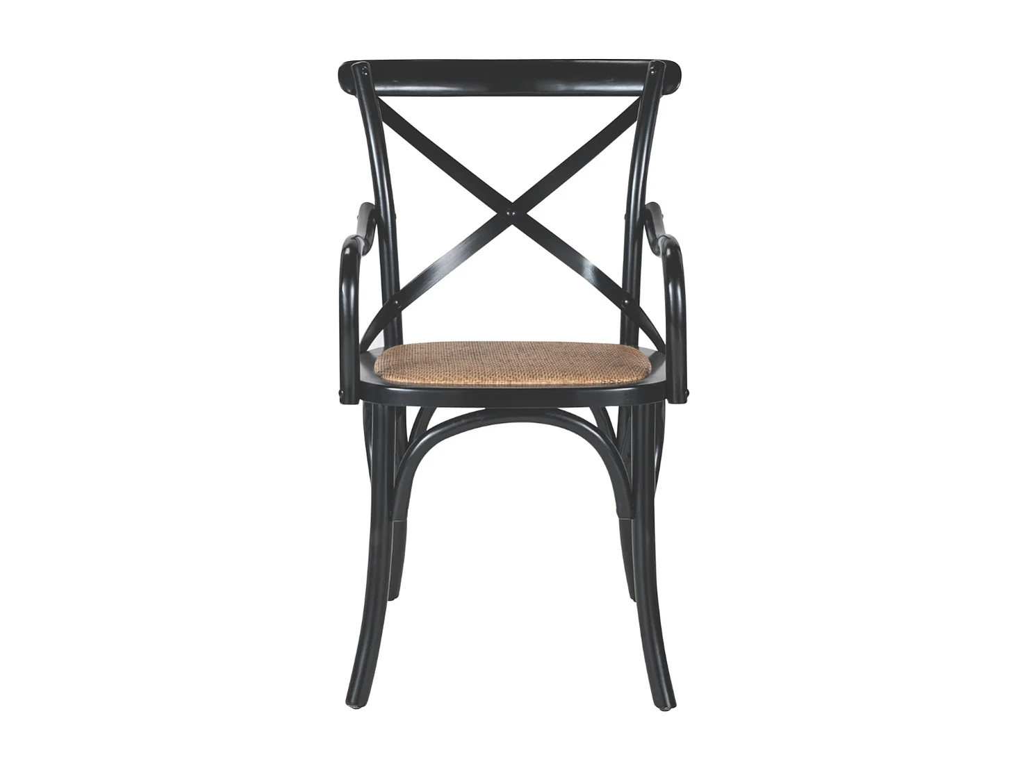 Lot de 2 fauteuils bridge en bois massif et cannage L62 cm - BISTROT