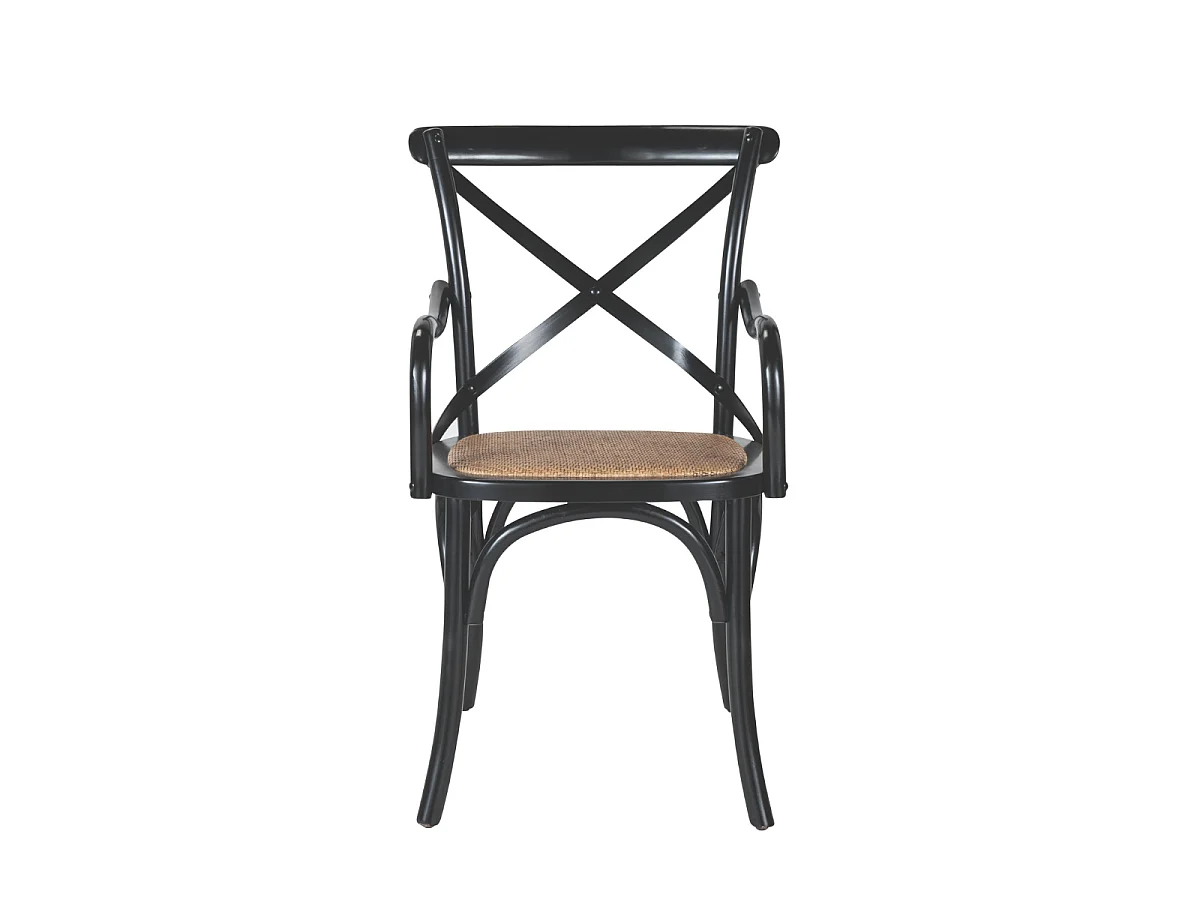 Lot de 2 fauteuils bridge en bois massif et cannage L62 cm - BISTROT