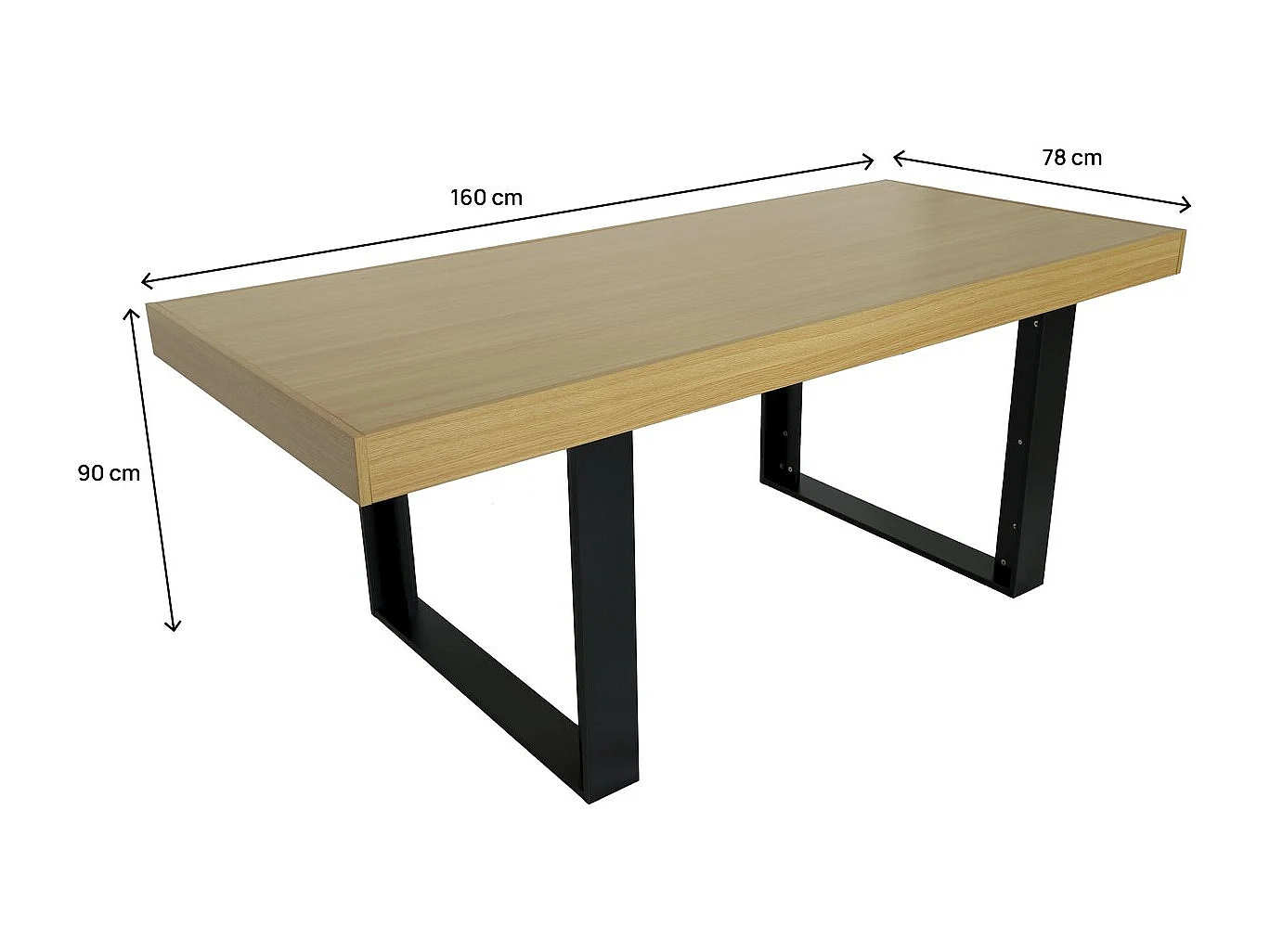 Mesa de jantar "Eloise" em madeira marrom 200x90cm para 8 pessoas