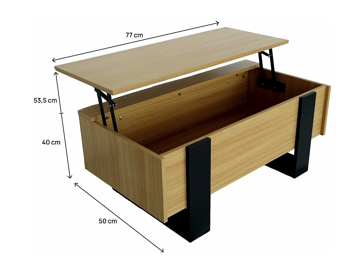 Mesa de centro "Eloise" com tampo elevatório - Marrom