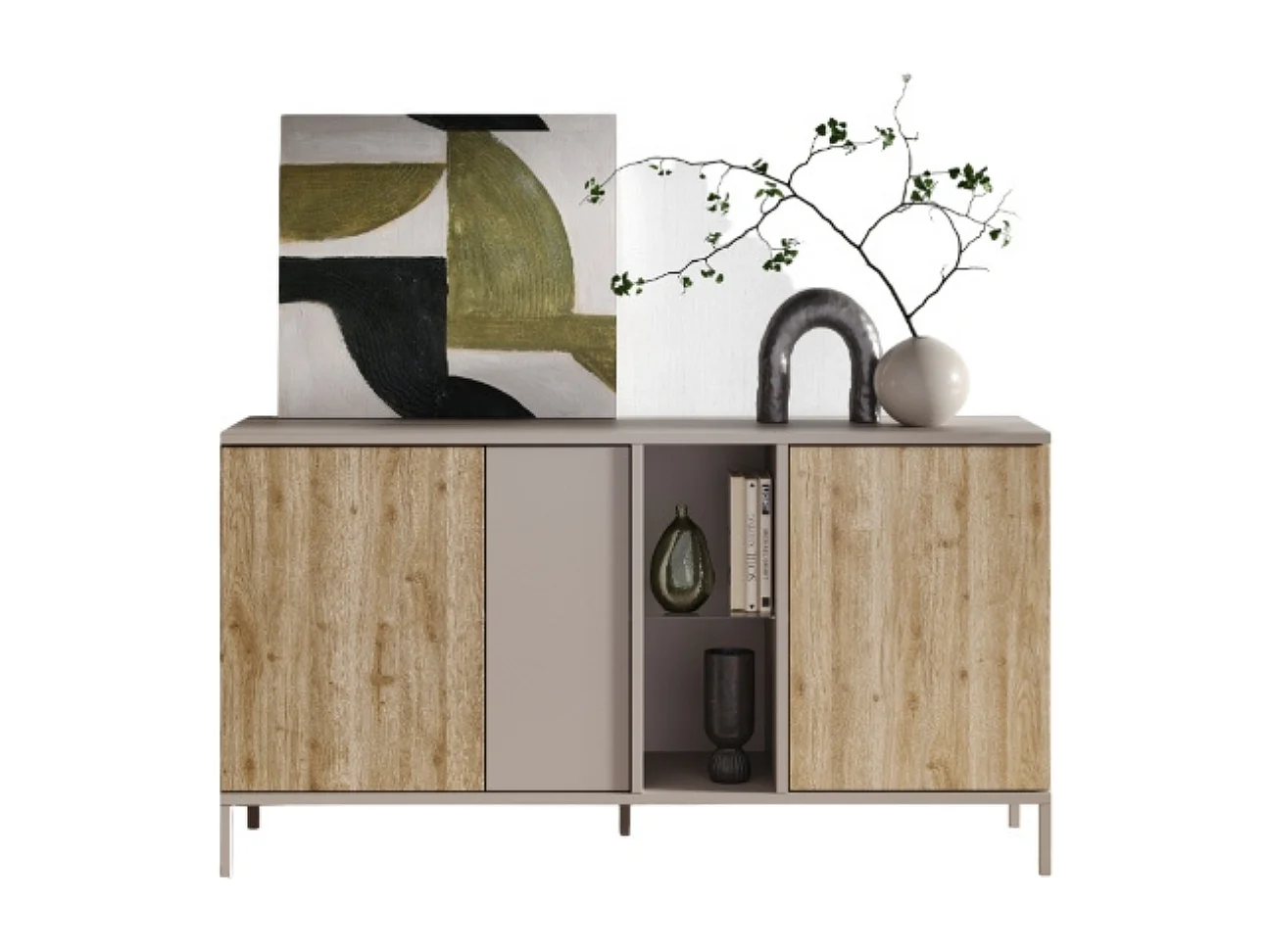 Petit buffet 3 portes et 1 niche L160 cm - GENT